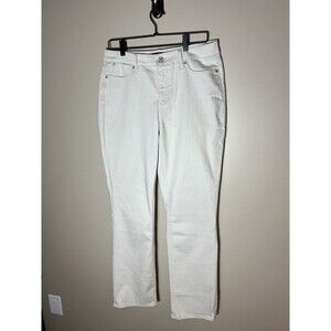 Talbots Cotton Blend Khaki Flawless 5 Pocket Straight Curvy Jeans Pants Size 10